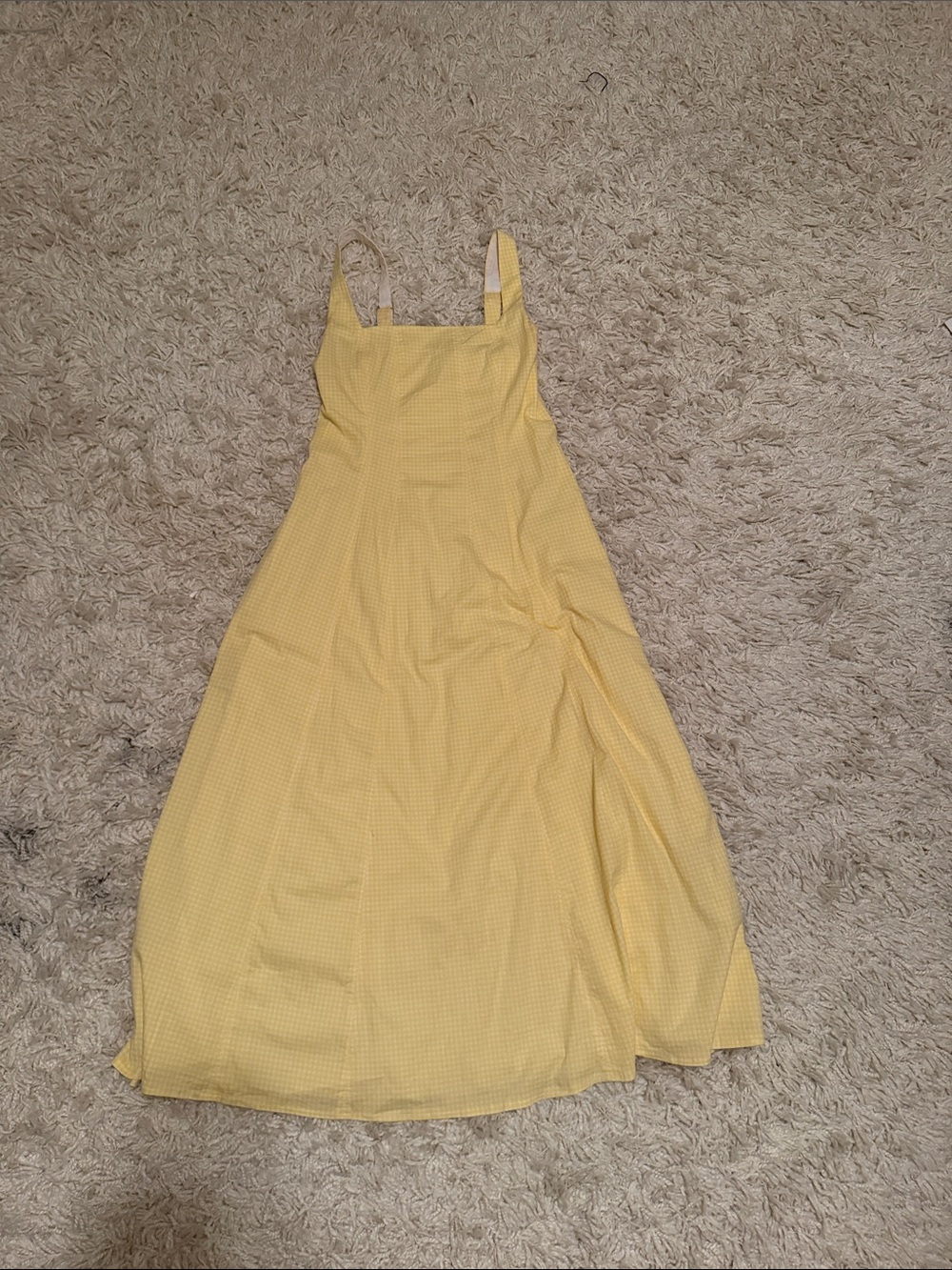 Abercrombie and Fitch Yellow Gingham Thick Spaghetti Strap Dress